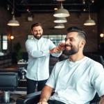 Moderno barber shop moda cortes de pelo hombre